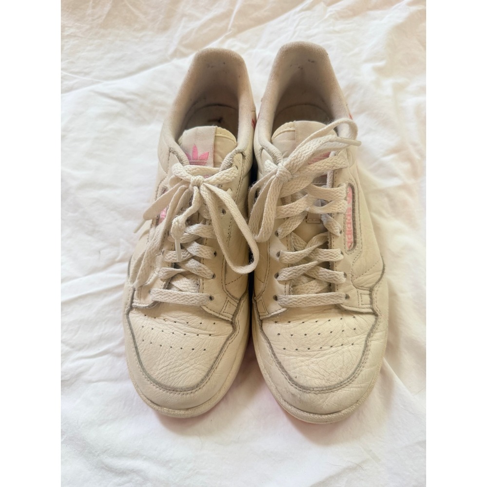 Adidas Continental 80 Womens Sneakers White Pink Red Leather Low Top Retro Shoes